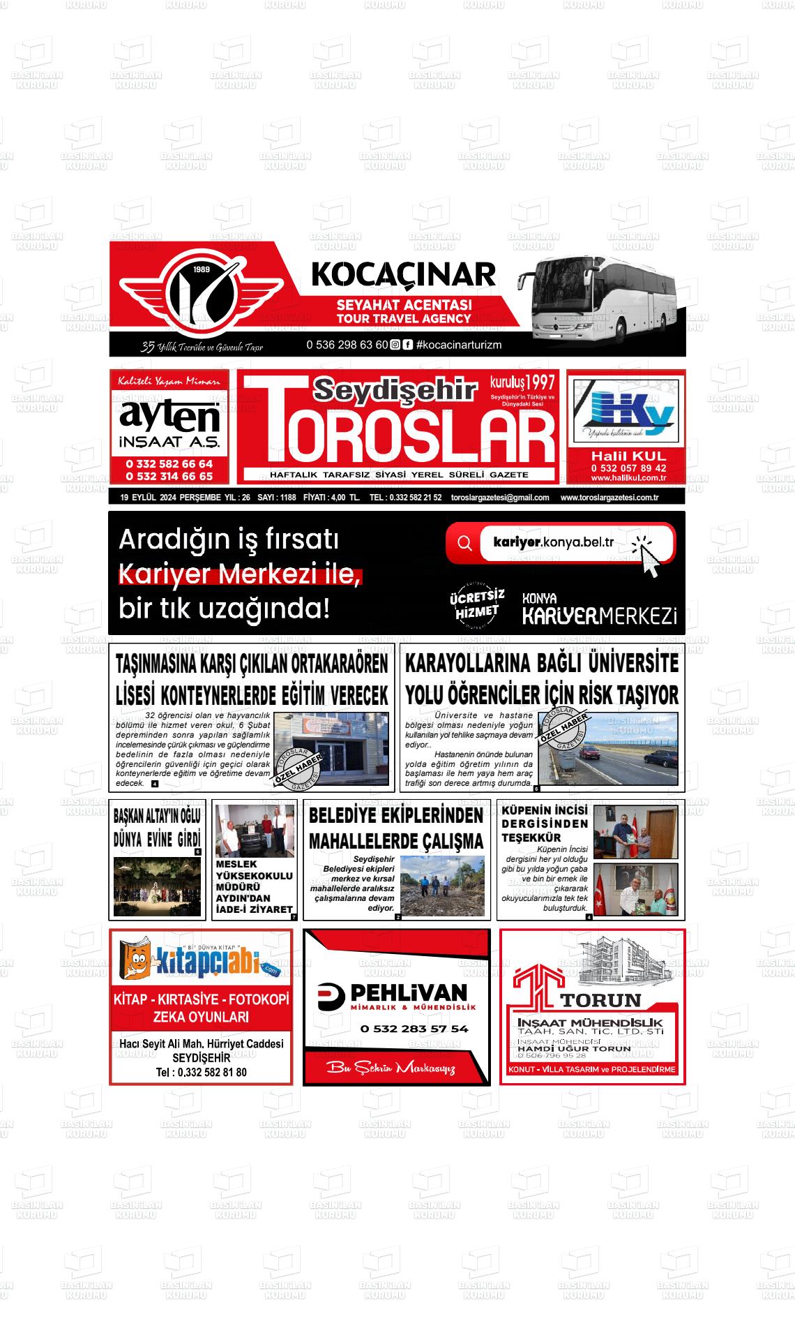 SEYDİŞEHİR TOROSLAR Gazetesi