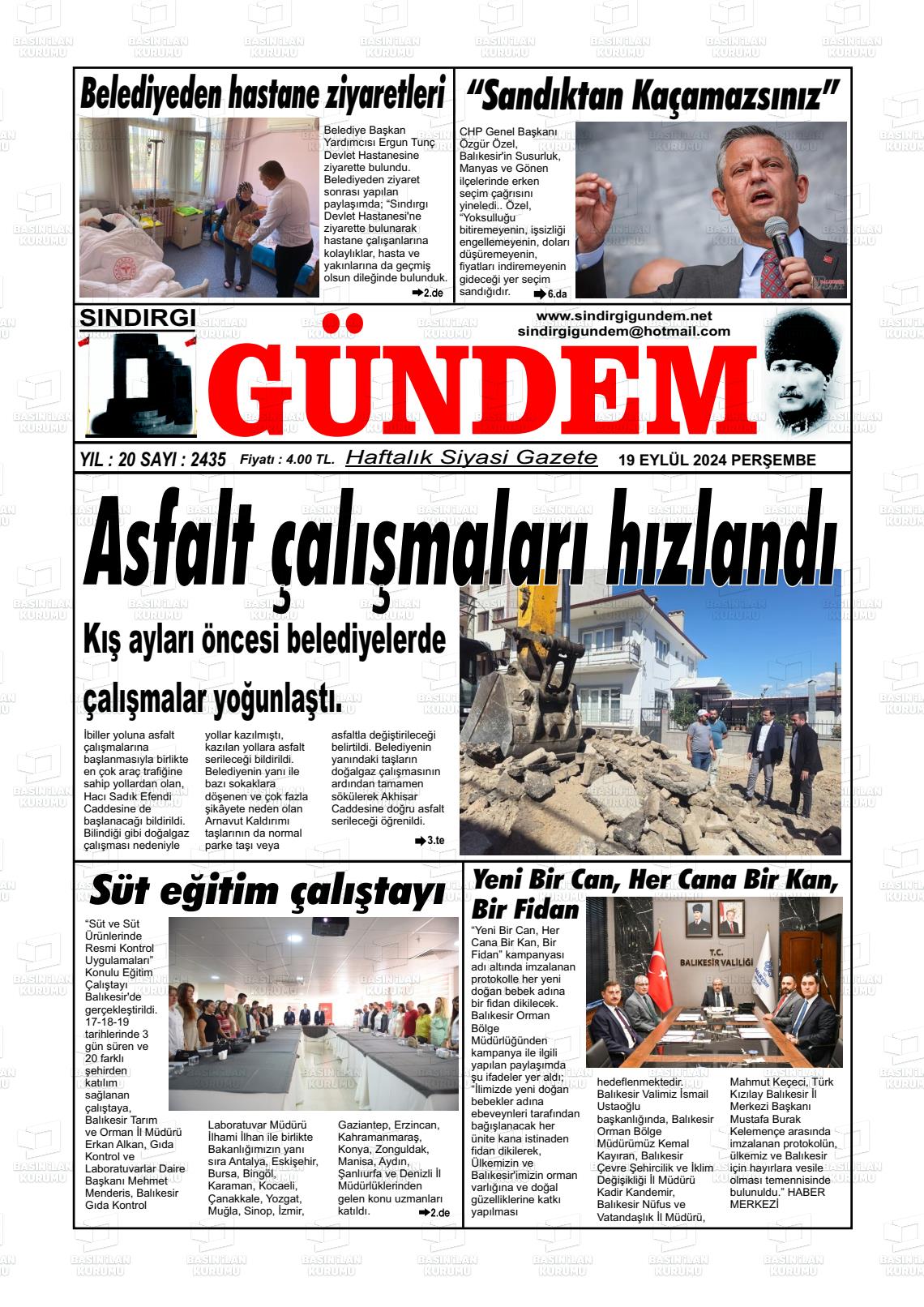 SINDIRGI GÜNDEM Gazetesi