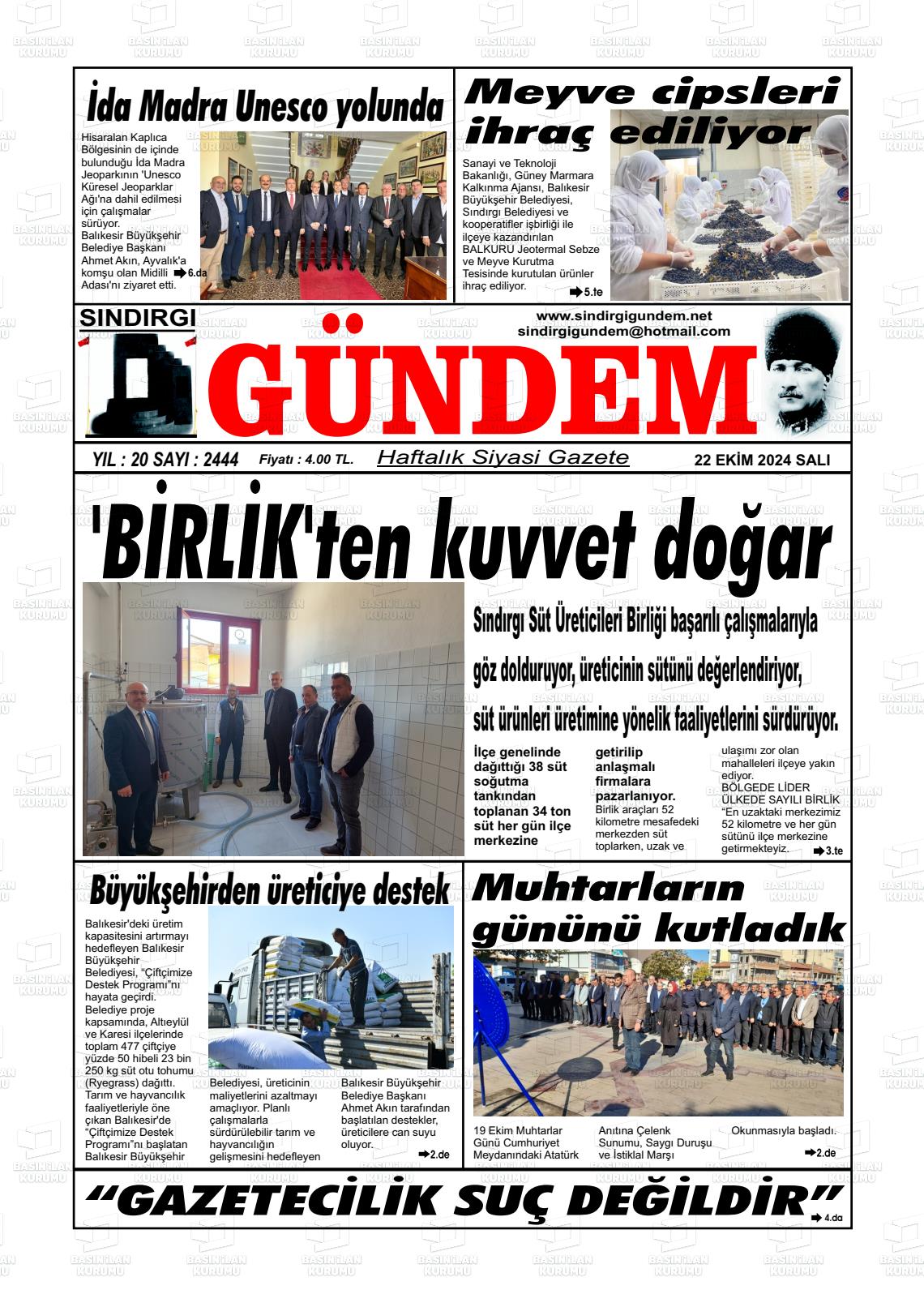 SINDIRGI GÜNDEM Gazetesi