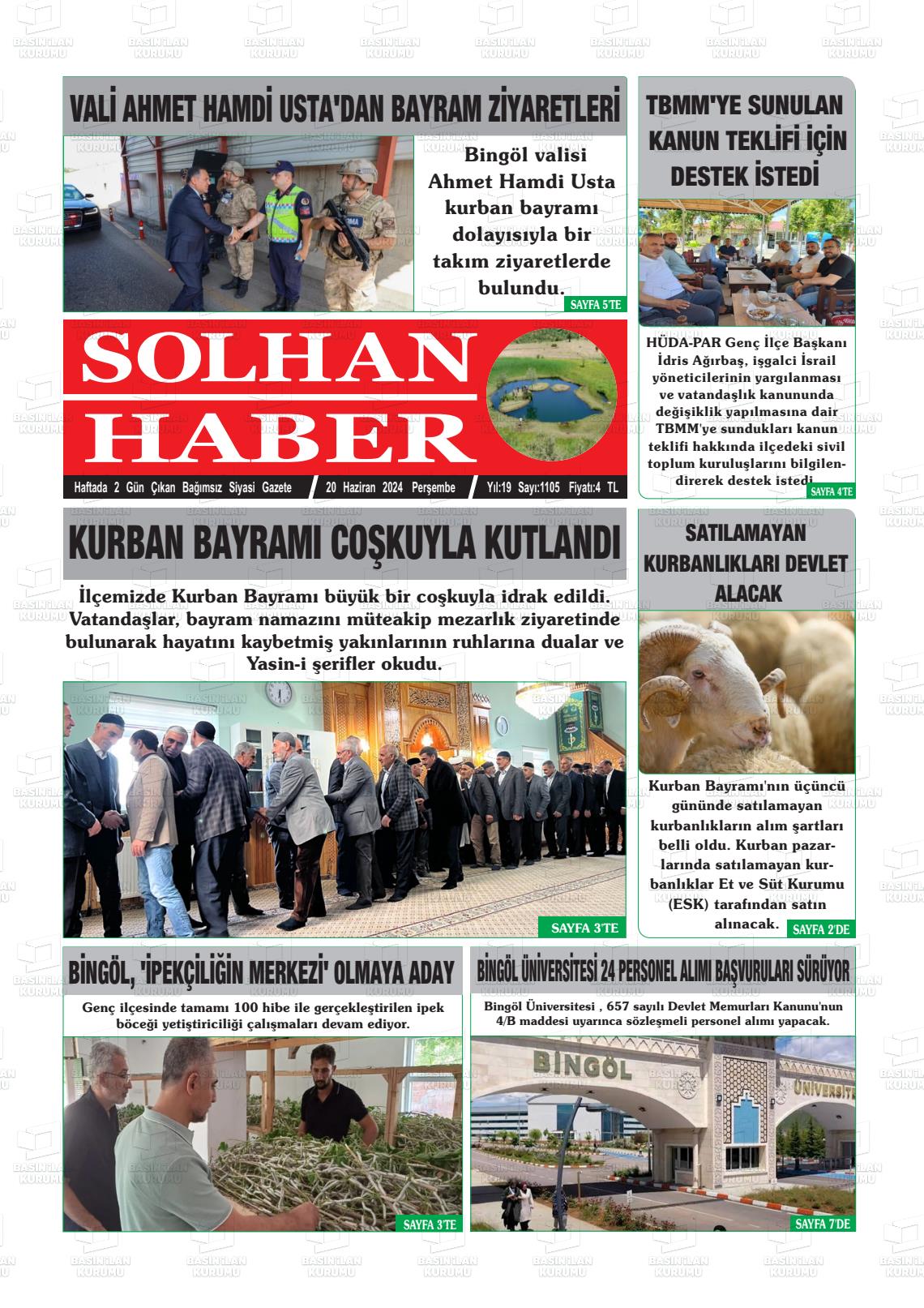SOLHAN HABER Gazetesi