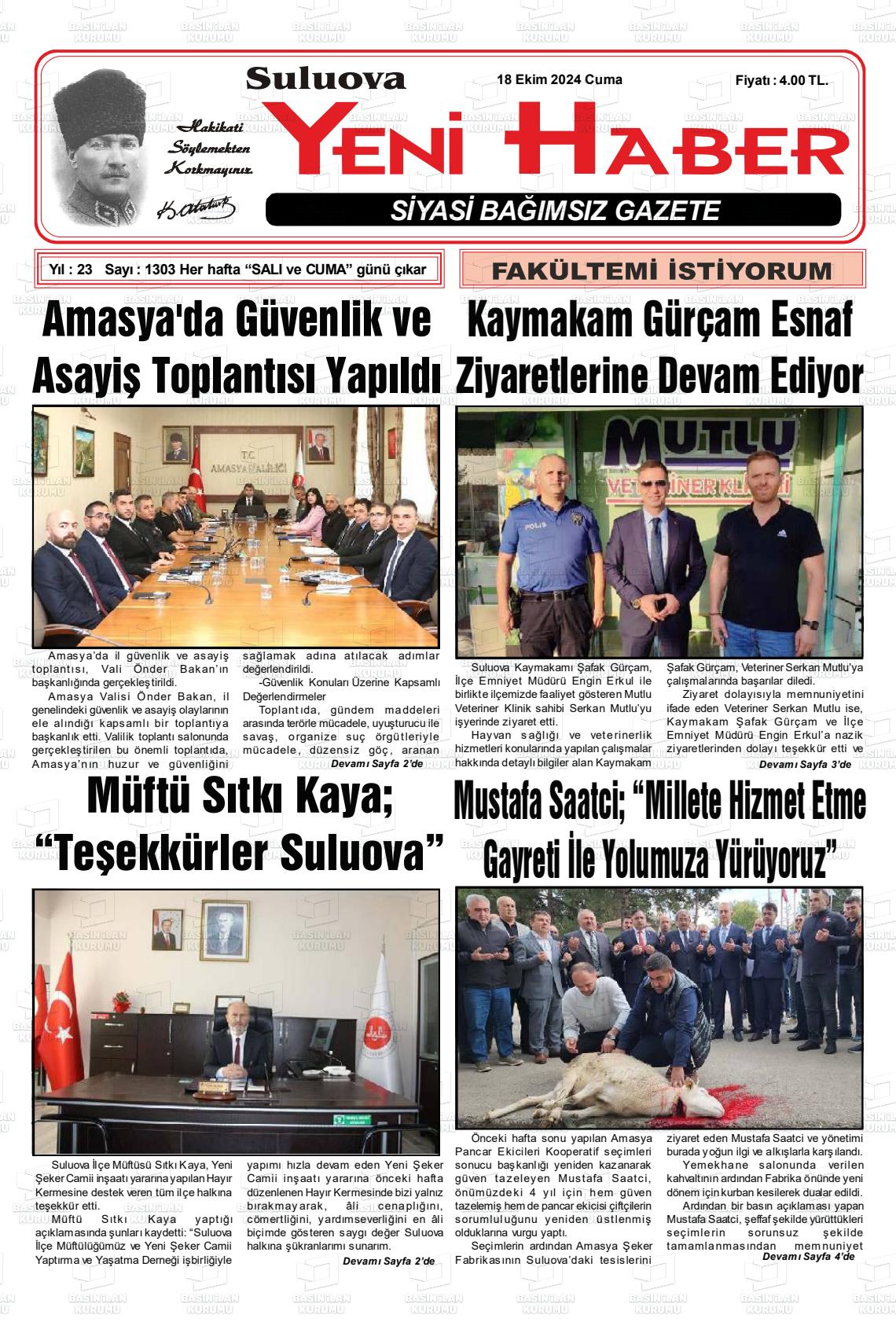 SULUOVA YENİ HABER Gazetesi