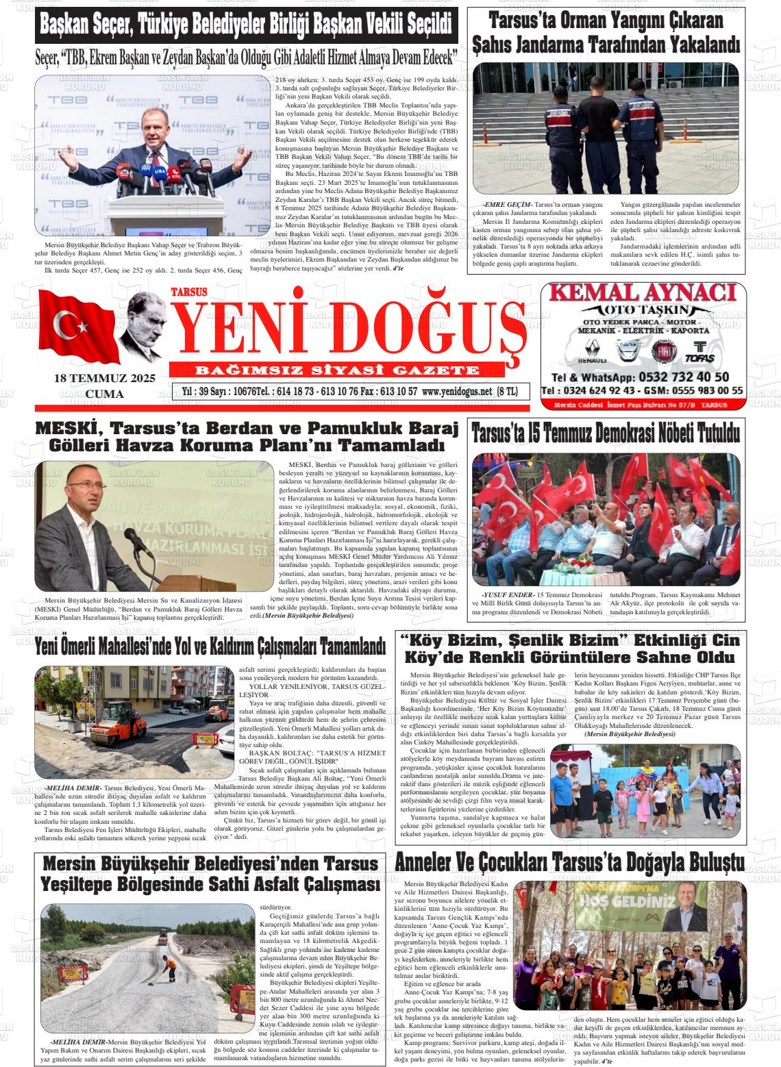 TARSUS YENİ DOĞUŞ Gazetesi