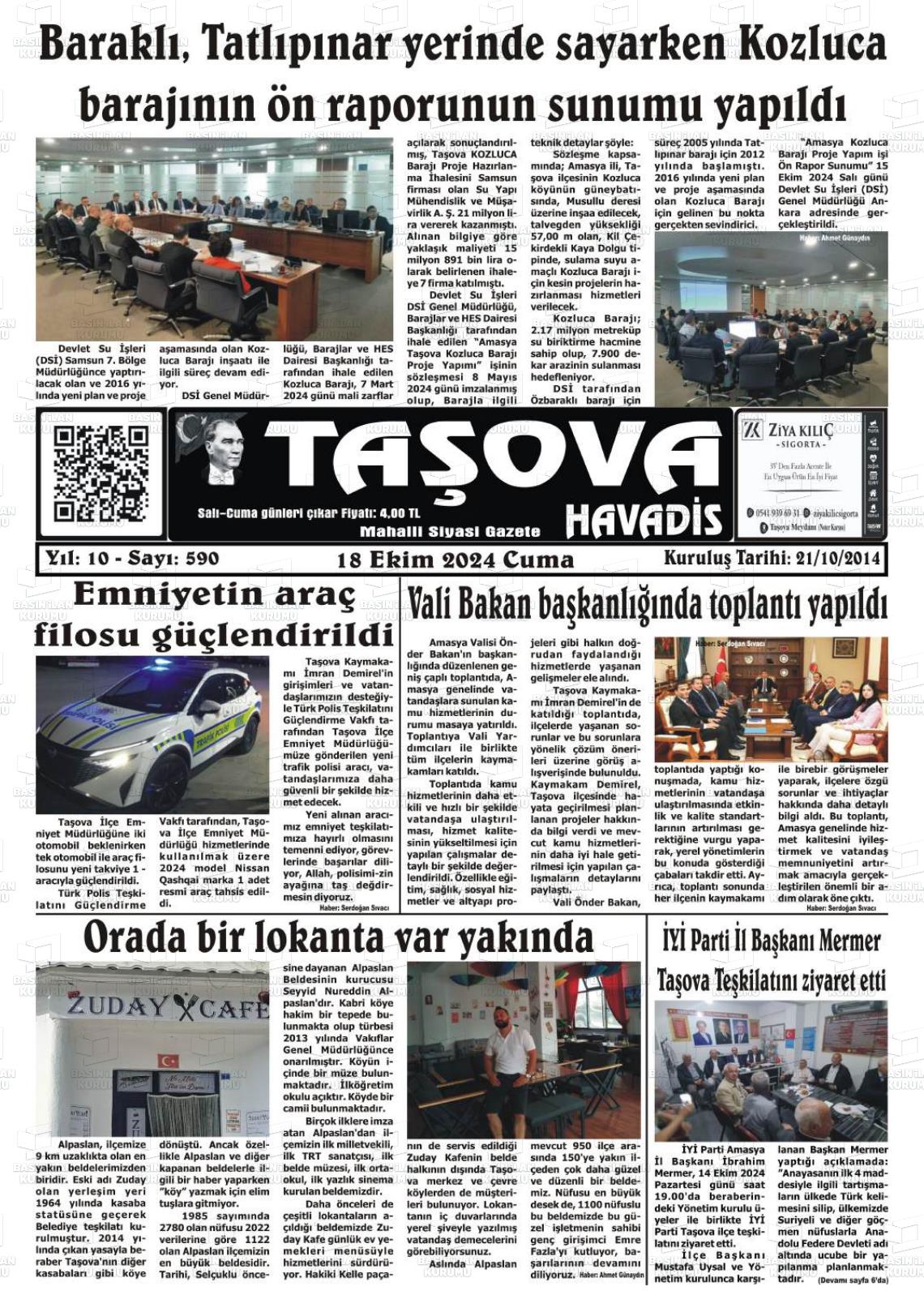 TAŞOVA HAVADİS Gazetesi