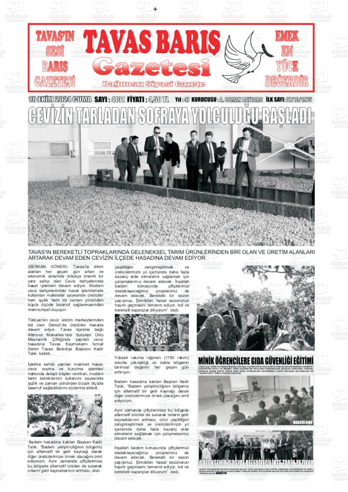 TAVAS BARIŞ Gazetesi