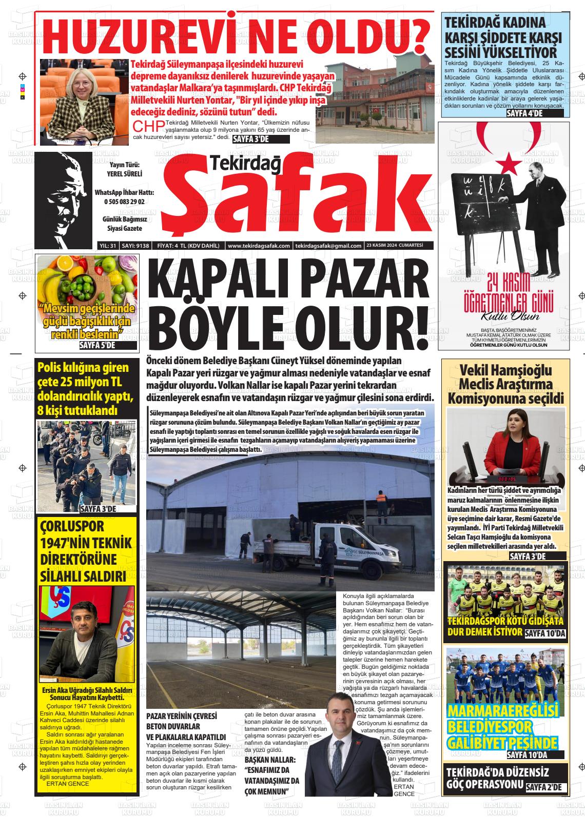 TEKİRDAĞ ŞAFAK Gazetesi