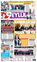 9 Eylül gazetesi 1. sayfa