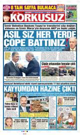 Açık Mert Korkusuz gazetesi 1. sayfa