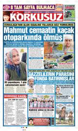 Açık Mert Korkusuz gazetesi 1. sayfa