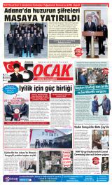 Adana 5 Ocak gazetesi 1. sayfa