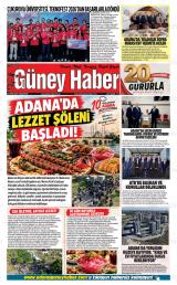 Adana Güney Haber gazetesi 1. sayfa