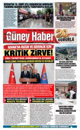 Adana Güney Haber gazetesi 1. sayfa