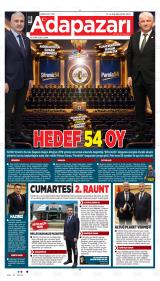 Adapazarı Akşam Haberleri gazetesi 1. sayfa