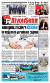 Afyonşehir gazetesi 1. sayfa