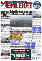 Ağrı Memleket gazetesi 1. sayfa
