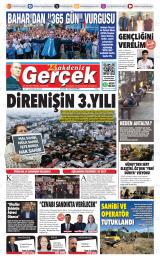 Akdeniz Gerçek gazetesi 1. sayfa