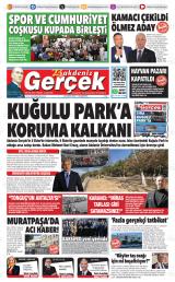 Akdeniz Gerçek gazetesi 1. sayfa