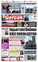 Akdeniz Gerçek gazetesi 1. sayfa