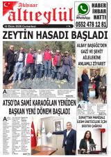 Akhisar Altıeylül gazetesi 1. sayfa