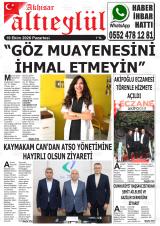 Akhisar Altıeylül gazetesi 1. sayfa