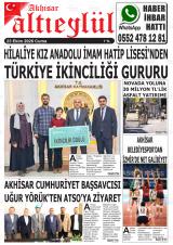 Akhisar Altıeylül gazetesi 1. sayfa