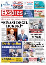 Aliağa Ekspres gazetesi 1. sayfa
