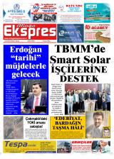 Aliağa Ekspres gazetesi 1. sayfa
