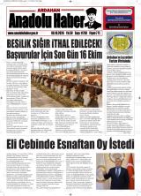 Anadolu Haber gazetesi 1. sayfa