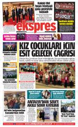 Antalya Ekspres gazetesi 1. sayfa
