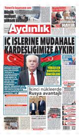 Aydınlık Vatan-Emek-Namus gazetesi 1. sayfa