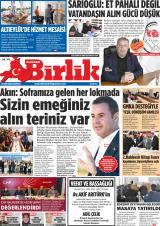 Balıkesir Birlik gazetesi 1. sayfa