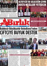 Balıkesir Birlik gazetesi 1. sayfa