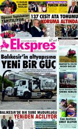 Balıkesir Ekspres gazetesi 1. sayfa