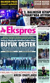 Balıkesir Ekspres gazetesi 1. sayfa