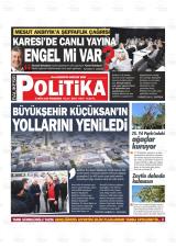 Balıkesir Politika gazetesi 1. sayfa