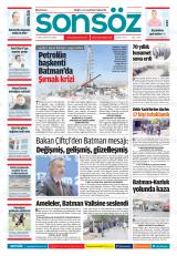 Batman Sonsöz gazetesi 1. sayfa