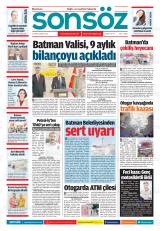 Batman Sonsöz gazetesi 1. sayfa