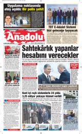 Bizim Anadolu gazetesi 1. sayfa