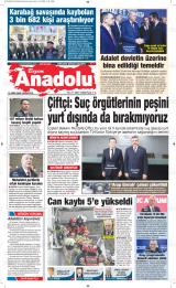 Bizim Anadolu gazetesi 1. sayfa