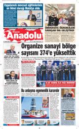 Bizim Anadolu gazetesi 1. sayfa