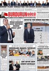 Burdurun Gücü gazetesi 1. sayfa