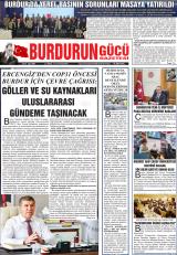 Burdurun Gücü gazetesi 1. sayfa