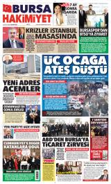 Bursa Hakimiyet gazetesi 1. sayfa