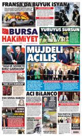 Bursa Hakimiyet gazetesi 1. sayfa