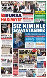 Bursa Hakimiyet gazetesi 1. sayfa
