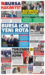 Bursa Hakimiyet gazetesi 1. sayfa