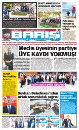Çukurova Barış gazetesi 1. sayfa