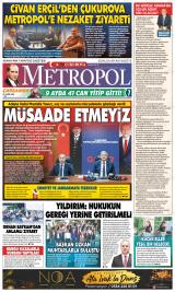 Çukurova Metropol gazetesi 1. sayfa
