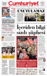Cumhuriyet gazetesi 1. sayfa