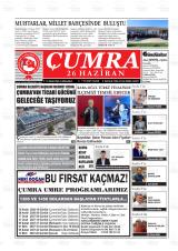 Çumra 26 Haziran gazetesi 1. sayfa