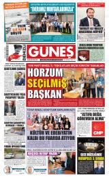 Denizli Güneş gazetesi 1. sayfa